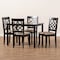 Baxton Studio Mael Sand Upholstered Espresso Finished 5-Piece Wood Dining Set 157-9727-8026 - alternate 4